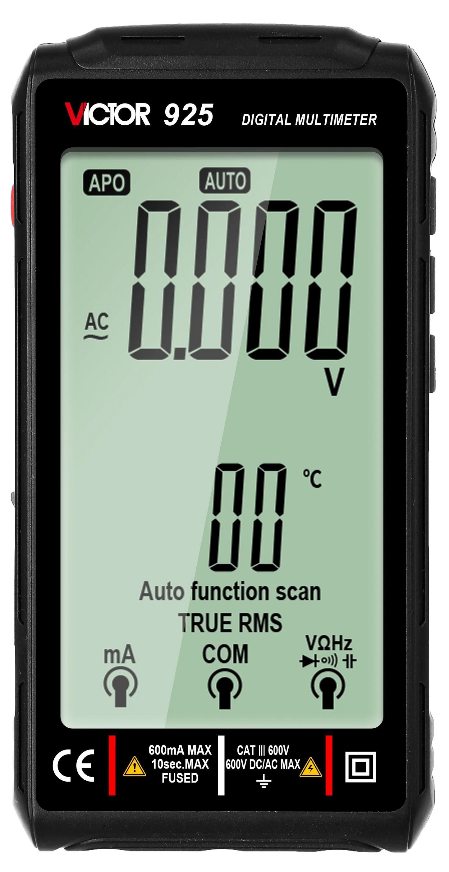 Ruoshui 925 Digital Multimeter Full Screen 10000 Counts LCD Display NCV Diode 500mAh Lithlum Battery Frequence New Smart Tester